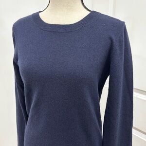 J. Crew crewneck lightweight sweater navy cotton/wool blend size Small